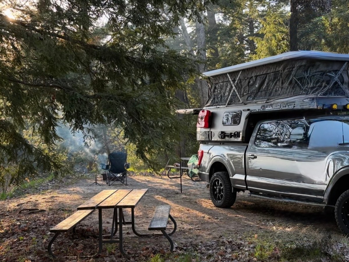 Lakeside Truck Camping in Our Pop-Up Camper | Rain, Ramen & Campfire&nbsp;Breakfasts